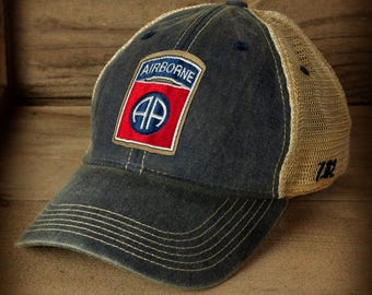 Casquette de camionneur vintage de la 82e division aéroportée de l'armée américaine