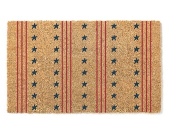 Star & Stripes 18 x 30 inch Coir Doormat - Made in the USA