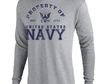 Mens Property of US Navy Long Sleeve T-Shirt