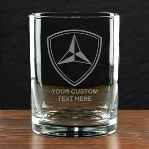 U.S. Marine Corps 3rd Marine Division Personalized 14 oz. Double Old Fashioned Whiskey Glass - Made in the USA - Officially Licensed