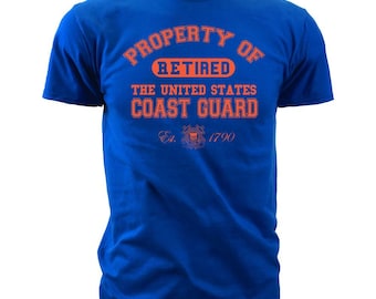 Retired US Coast Guard T-Shirt: Black Ink Design