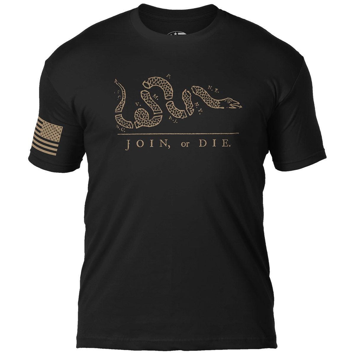 Join Or Die 7.62 Design Patriotic T-Shirt Black