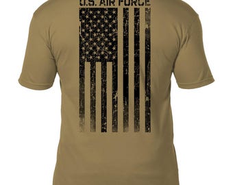 T-shirt homme USAF avec drapeau tactique de l'US Air Force (calibre 7,62).