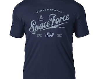 U.S. Space Force For Life Black Ink Men's T-Shirt