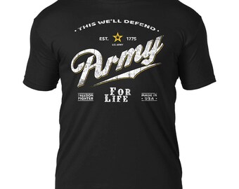 U.S. Army For Life Black Ink Design Men's T-Shirt