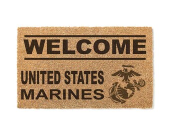 Paillasson de bienvenue USMC en fibre de coco 45,7 x 76,2 cm