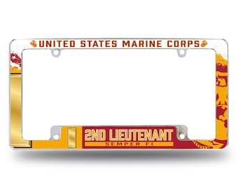 7.62 Design Marine Corps O-1 2nd Lieutenant USMC License Plate Frame - Officially License
