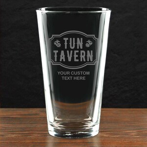 U.S. Marine Corps Tun Tavern Personalized 16 oz. Beer Pint Glass - Made in the USA - Officially Licensed