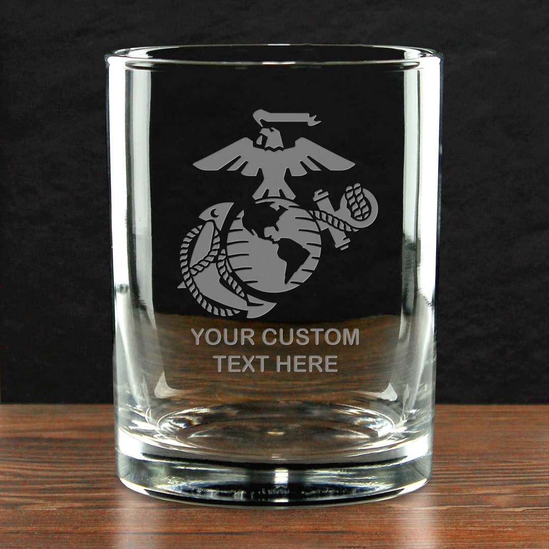 Personalized U.S. Marine Corps Whiskey Glass: EGA Eagle Globe & Anchor ...