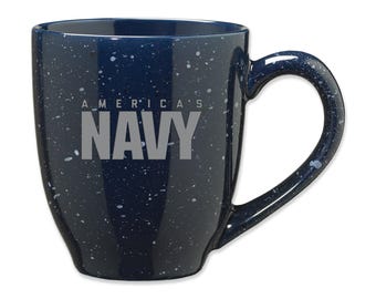 U.S. Navy Etched Bistro Mug - Officially Licensed
