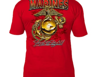 USMC 'Eagle, Globe & Anchor' 7.62 Design Battlespace Men's T-Shirt Scarlet