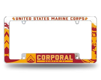 7.62 Design Marine Corps E-4 Corporal USMC License Plate Frame - Officially Licensed