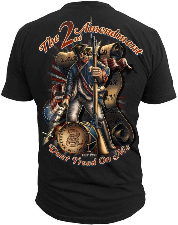 T-Shirt Blanc Manches Courtes Gildan - Message '2nd Amendment Defend It Molon Labe' - Taille XL - Neuf