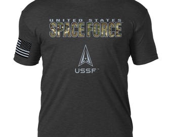 U.S. Space Force Camo Text 7.62 Design Battlespace Men's T-Shirt