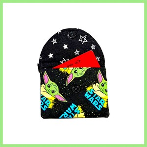 Op baby-alien geïnspireerde ID-kaarthouder, kleine portemonnee, badgehouder