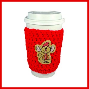 Cinderella Jaq inspired Crochet Coffee Cozy