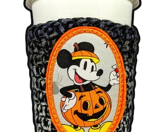 Mickey Mouse Halloween-inspired Crochet Coffee Cozy