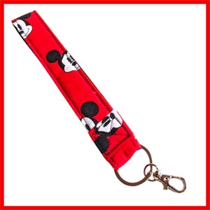 Mickey Mouse inspired Lanyard, Keychain Wrist Strap
