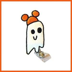 Ghost Inspired Retractable Badge Reel with Clear Vinyl Strap