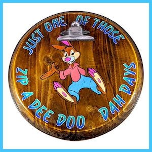 Splash Mountain Brer Rabbit inspired hand-painted Wooden sign w/clip