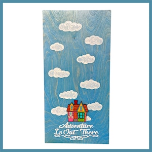 Up inspired Adventure Is Out There wooden sign pressed penny display 2 feet tall FREE Shipping