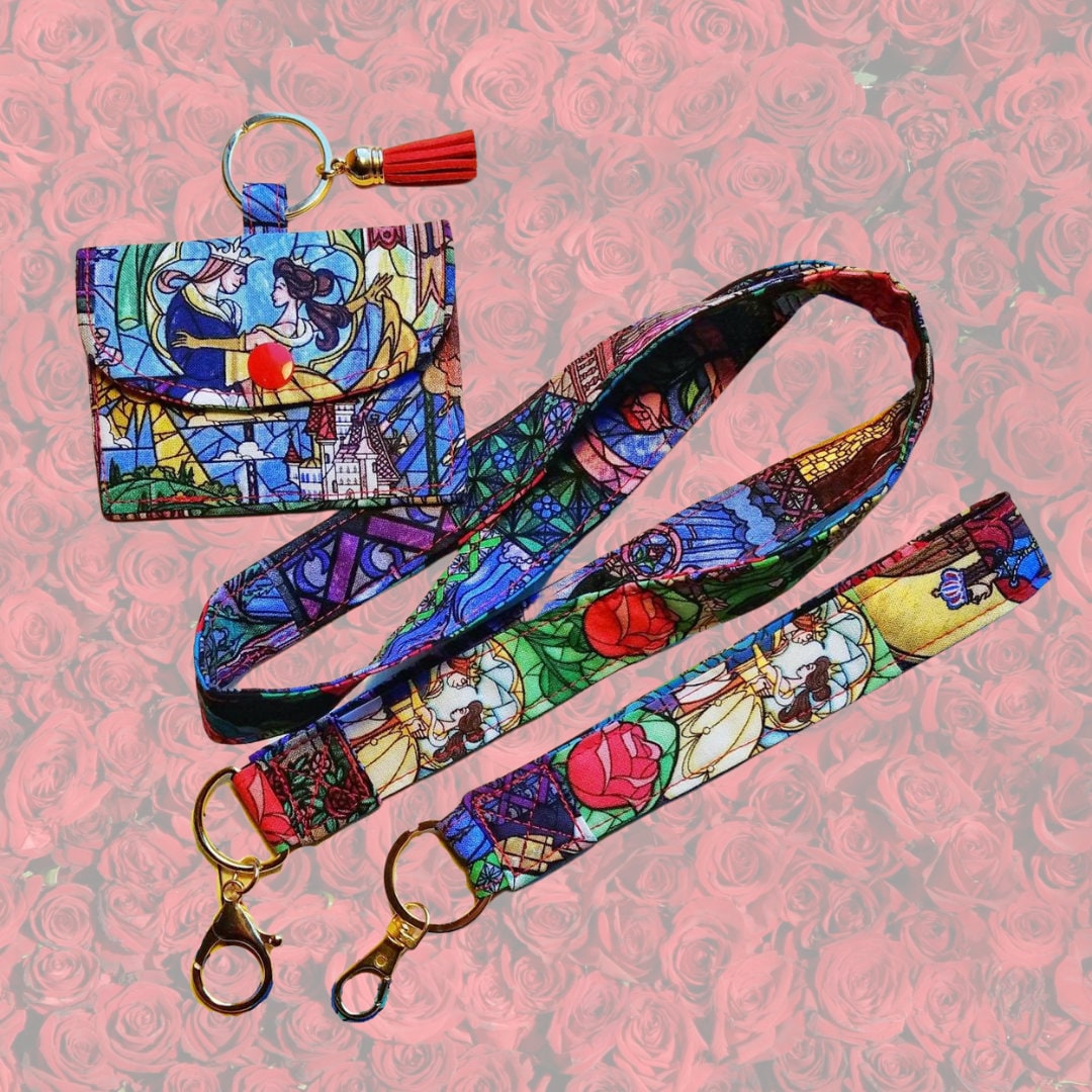 Beauty and the Beast Inspired ID Card Holder, Small Wallet, Lanyard