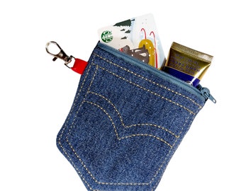 Denim Jeans Back Pocket Zipper Pouch