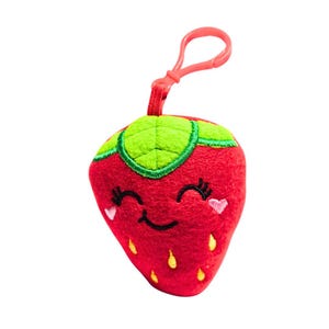 Cute Strawberry Plush Key Chain, Key Fob, Bag Charm, Squishy, Plushie