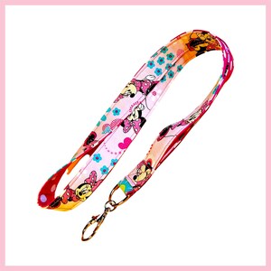 Minnie Mouse Flowers inspired Lanyard, Keychain Wrist Strap