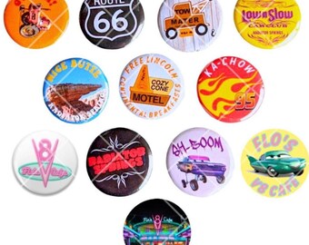 Disney California Adventure Carsland Radiator Springs inspired buttons