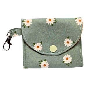 Daisy Flowers 3-Pocket-Ziehharmonika Innenreißverschluss, Druckknopfverschluss