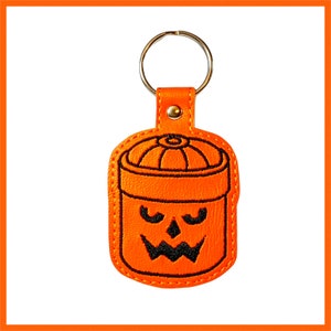 Happy Meal Pumpkin Bucket inspired Key fob, snap tab, bag tag