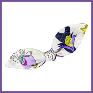 Villains Maleficent and Ursula inspired Hair Tie with Bow