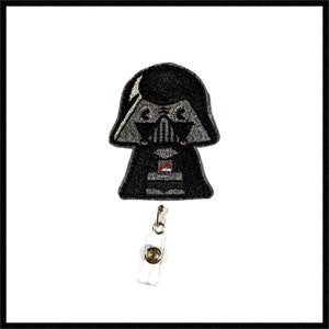Darth Vader Inspired Retractable Badge Reel with Clear Vinyl Strap