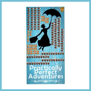 Mary Poppins inspired pressed penny display measures 2ft X 1ft