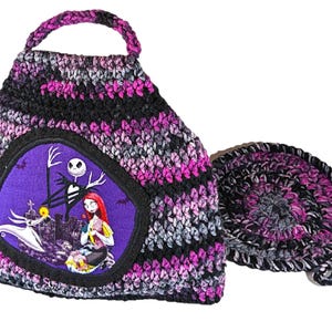 Nightmare Before Christmas inspired crochet Tea Pot Cover