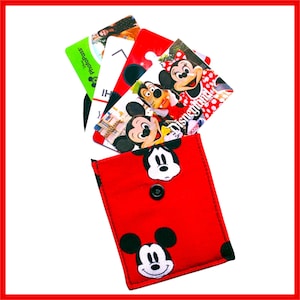 Tarjetero inspirado en Mickey Mouse, cartera pequeña, porta credencial