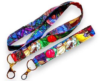 Beauty and the Beast-inspired Lanyard, Keychain Wrist Strap