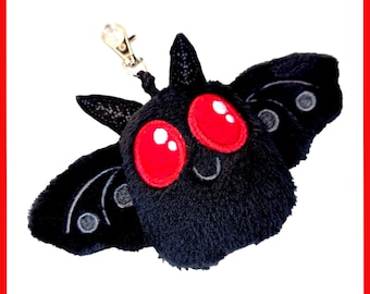 Mothman Cute Cryptids Plush Key Chain, Key Fob, Bag Charm, Squishy, Plushie