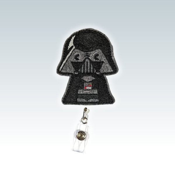 Darth Vader Inspired Retractable Badge Reel with Clear Vinyl Strap
