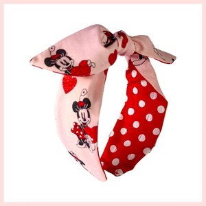 Disney Minnie Mouse Inspired Reversible Top Knot Headband