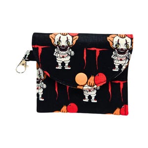 Pennywise Clown Horror 3-Pocket-Ziehharmonika Innenreißverschluss, Druckknopfverschluss