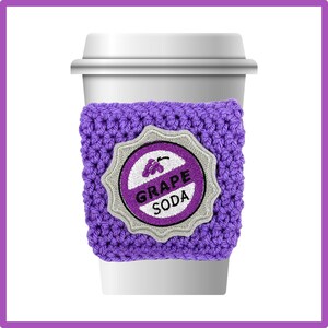 UP Grape soda inspired Crochet Coffee Cozy