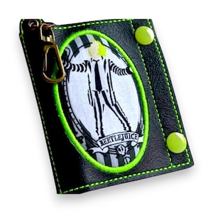 Beetlejuice inspired wallet card holder, minimalist wallet
