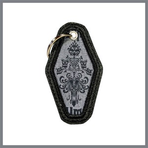 The Haunted Mansion inspired Vintage Motel style Key fob, snap tab, bag tag