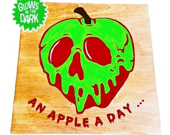 Snow White, Evil Queen, Poison Apple inspired wooden sign
