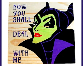 Sleeping Beauty Maleficent inspired wooden Sign