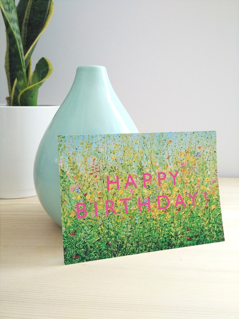 Postkarte 'Happy Birthday' pink Bild 1