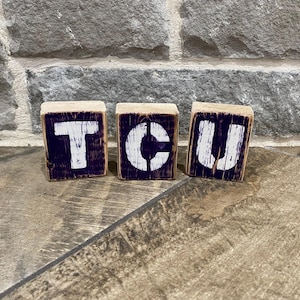 TCU Rustic Home Decor-Texas Christian University Graduation Gift-TCU Office Decor