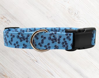 Blueberry Dog Collar, Blueberry Collar, Fruit Collar, Blue Collar, Fruity Dog Collar, Summer Dog Collar, Colorful Dog Collar, Dog Accessory